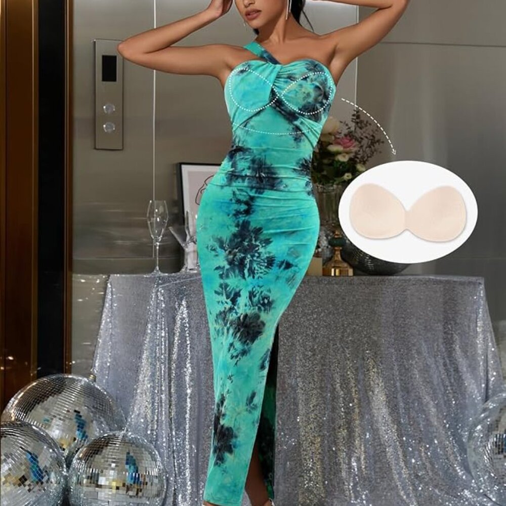 💙 One-Shoulder Floral Bodycon Maxi Dress | Size L | NWT 💙 - Picture 5 of 5